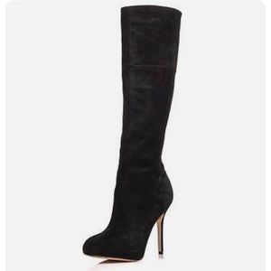 Sam Edelman Knee High Black Suede Empire Boot with Hidden Platform. Size 8.